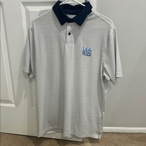 Under Armour White and Navy Polo Shirt with CC logo